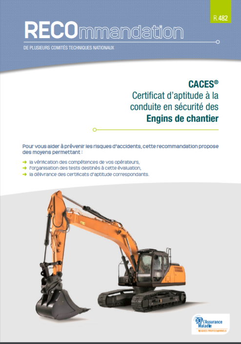 Classifaction des Engins de chantier selon la Nouvelle recommandation CACES® R 482 INRS  9 CATEGORIES