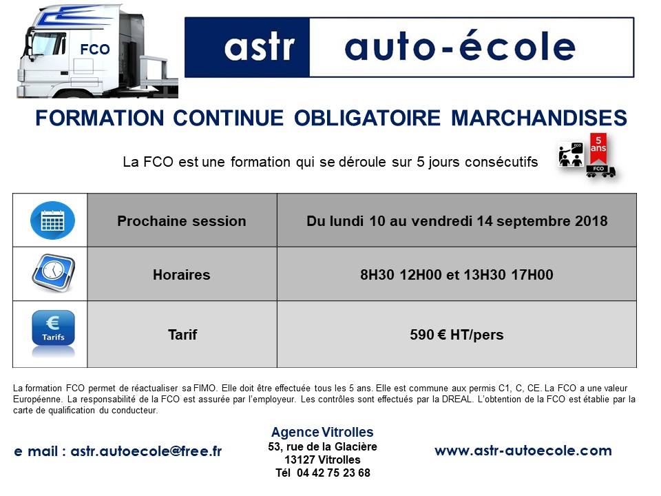 La prochaine formation FCO (formation continue obligatoire) pour les professionnels de transport de marchandies