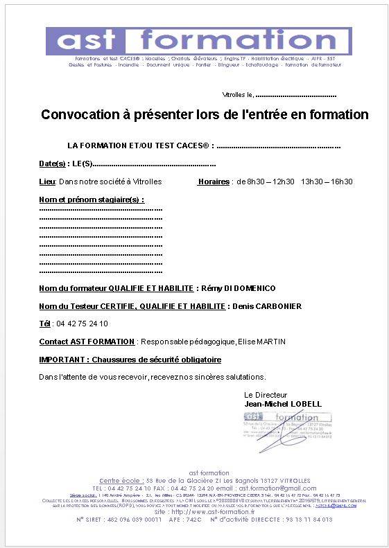 convocation formation caces